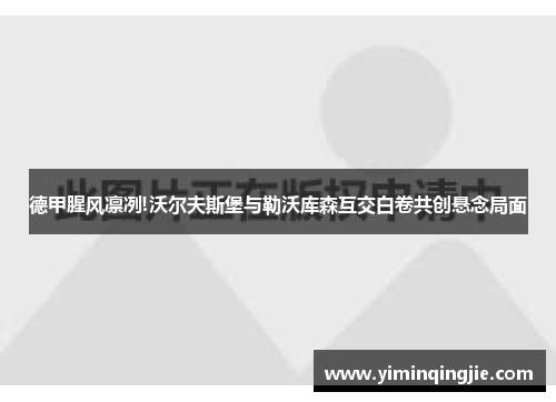 德甲腥风凛冽!沃尔夫斯堡与勒沃库森互交白卷共创悬念局面